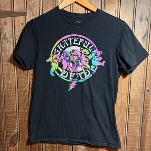 Grateful Dead Black T-Shirt with Colorful Bears